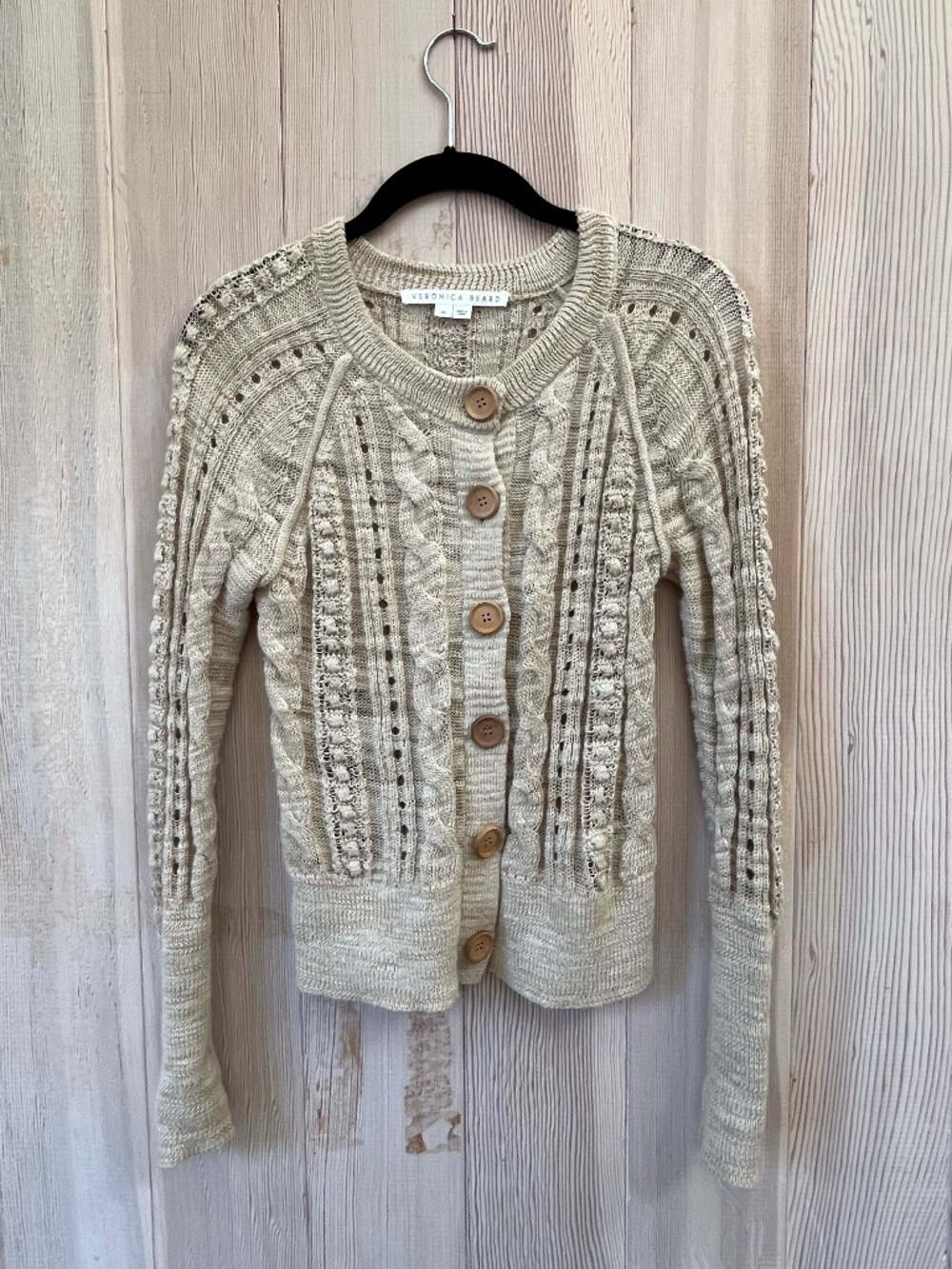 Veronica Beard Cable Knit Summer Sweater, Size XS